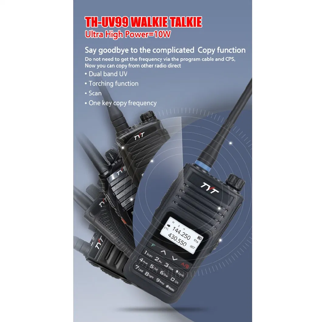 New Arrival Th-UV99 Tyt IP68 Waterproof VHF UHF 10W Two Way Radio