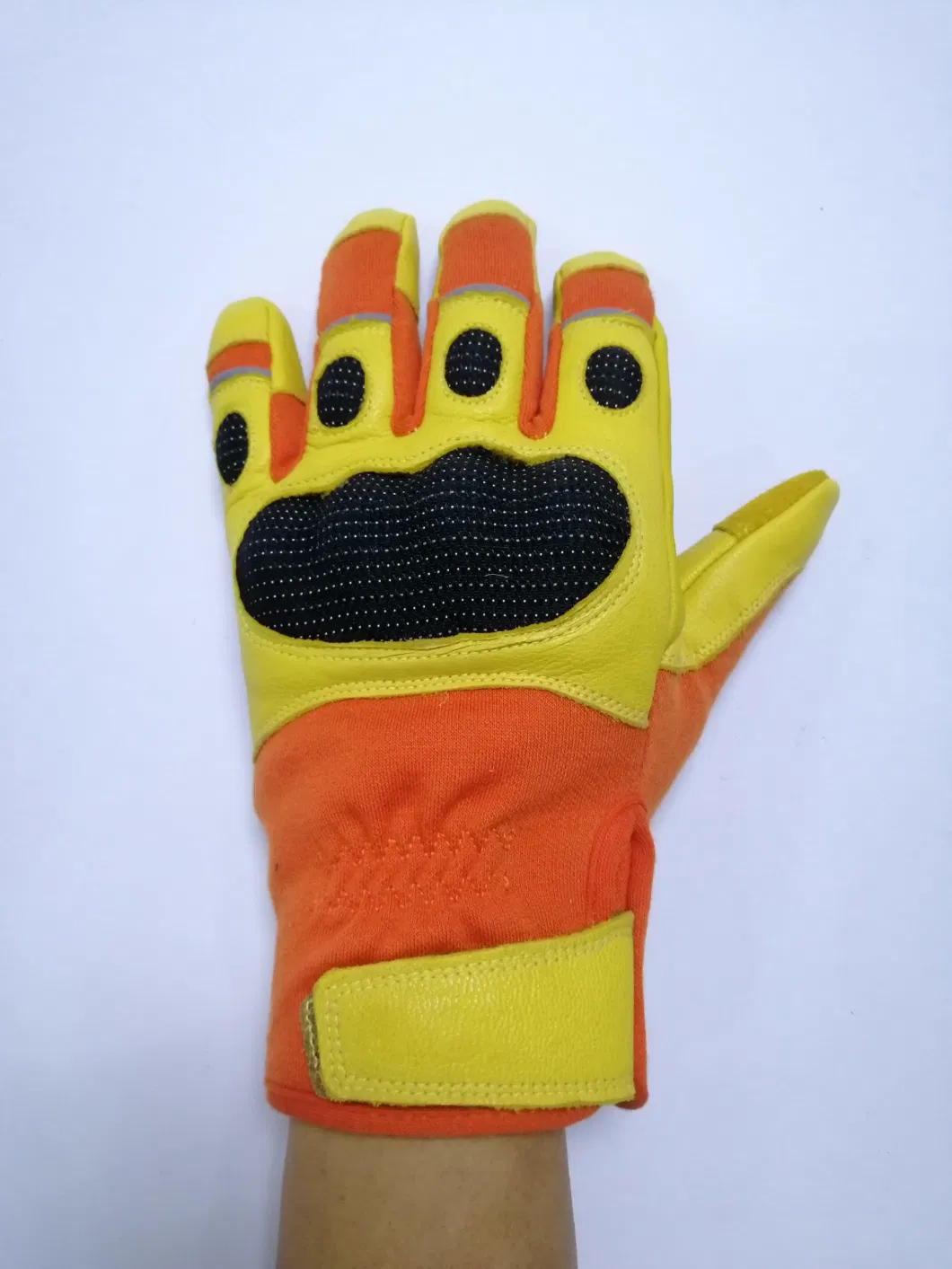 Fire Resisatnt Cow Split Leather Kevlar Gloves for Firefighter and Rescue