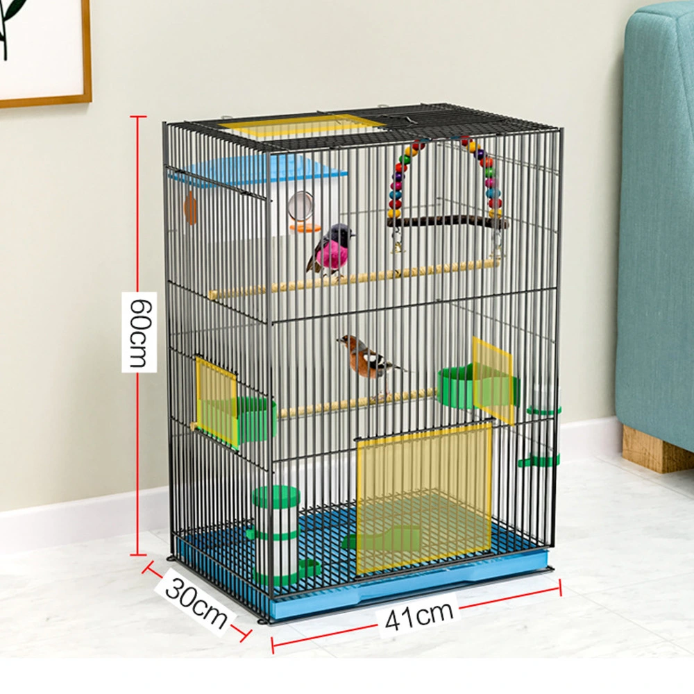 Luxury Large Bird Cage with Rolling Stand Open Top and Bird Swing, Bird Villa for Parrot Peony Xuan Feng Myna