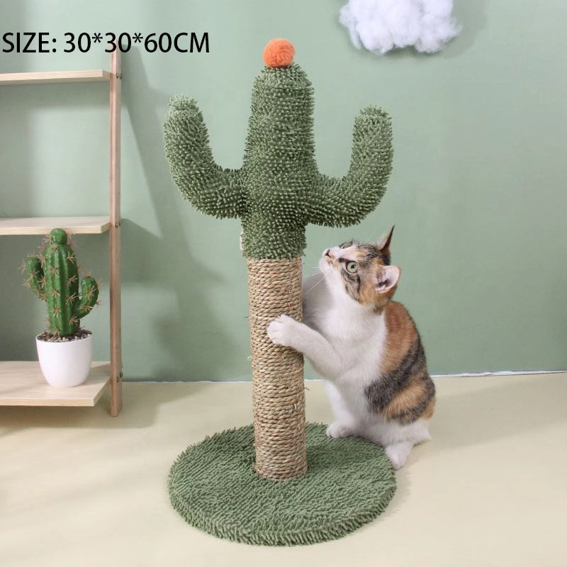 Cactus Cat Scratching Post Natural Sisal Rope Cat Climbing Tree