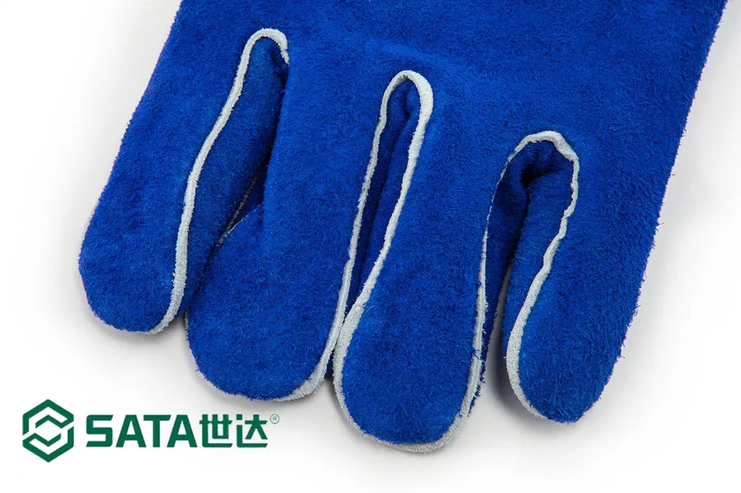 SATA PPE (Apex Tool Group) Heat-Resisting Long Leather Protection Split Oblique Finger Working Industrial Welding Gloves