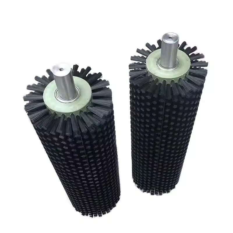 High Quality Industrial Nylon Bristle Cleaning Roller Brush Cylindrical Wire Brushes Roller