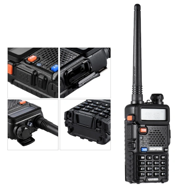 Professional UHF VHF Dual Band Handheld 5W 128 Channels Baofeng UV-5r Two Way Radio