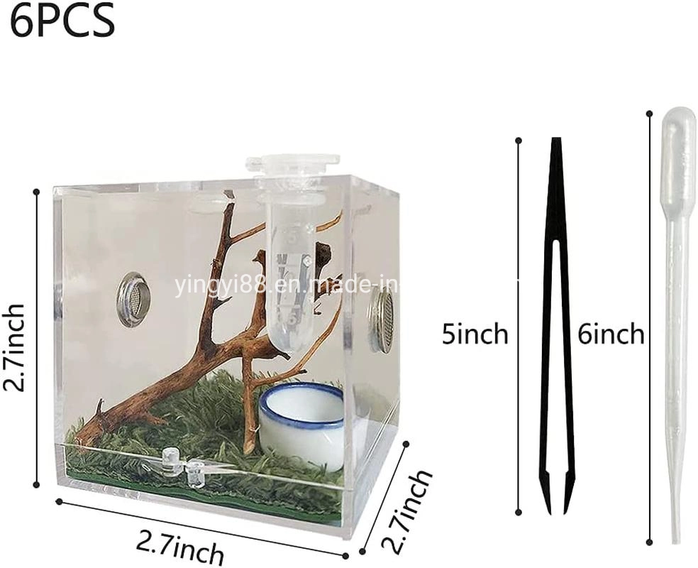 Clear Acrylic Reptile Breeding Box Spider Insect Terrarium Cage