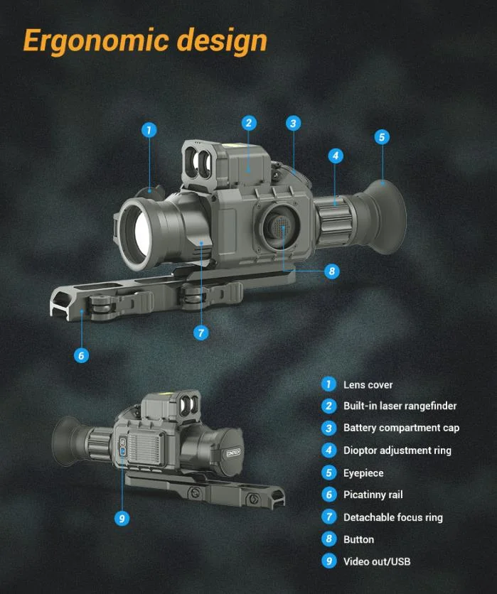 8 Hours Continuous Use Good Target Recognition Night Vision Optics for Hunters and Wildlife Enthusiasts