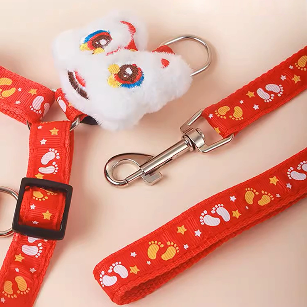 Fashionable Nylon Plastic Network Red Teddy Dog Leash for Pets