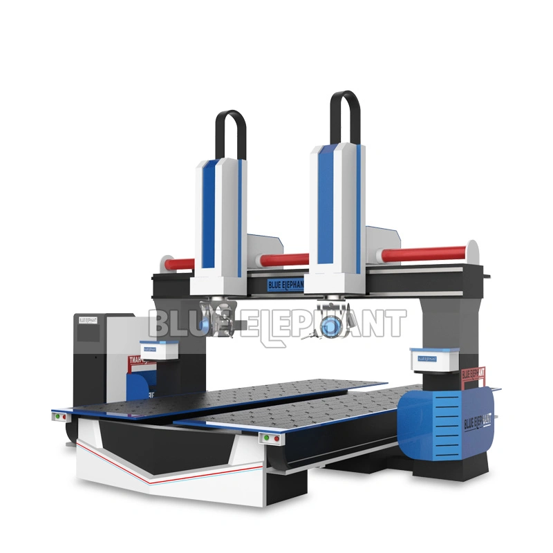 Jinan Blue Elephant New Machine 5 Axis 1224 CNC Router with Yaskawa Servo Motor for Furniture for Sale