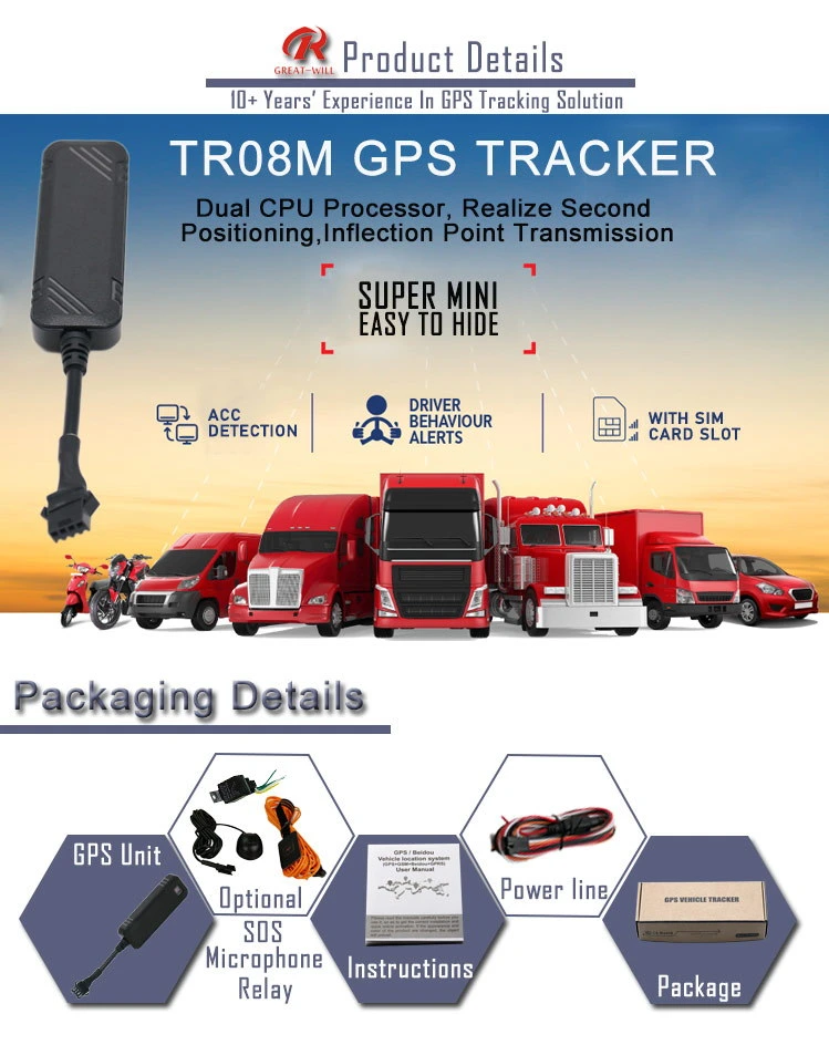 Auto Electronic GPS Tracking Device 2g SIM Card GPS GSM Chips Real Time Tracking Motorcycle Vehicle Wholesale Mini Fleet Management GPS Tracker