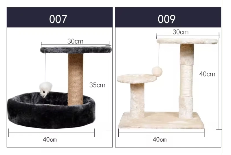 China Factory Wholesale Cat Tree Cat Scratcher Tree with Mouse Toy