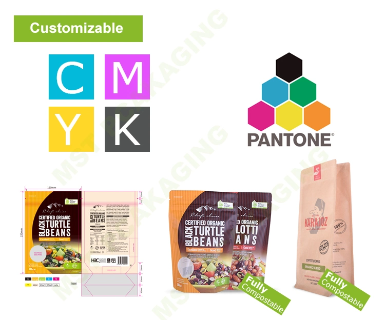 Colorful Printed Laminated Corn Flour Seed Fertilizer Animal Food Cellophane Block Bottom Bags