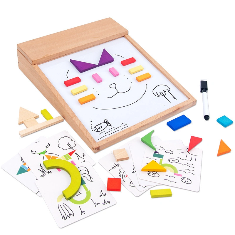 Children&prime;s Wooden Magnetic Puzzle Board Toy