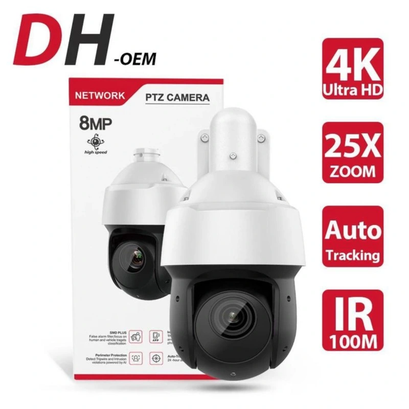 8MP 25X Starlight IR Wizsense PTZ Security Camera Dahua OEM Auto-Tracking Security Face Detection 100m Distance IR PTZ Hdcvi Camera (SD49825XB-HNR)