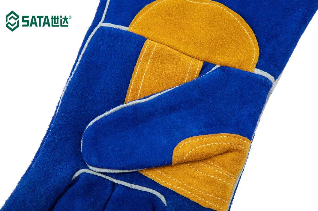 SATA PPE (Apex Tool Group) Industrial Protection Oblique Finger Heat-Resisting Long Cow Leather Working Welding Gloves