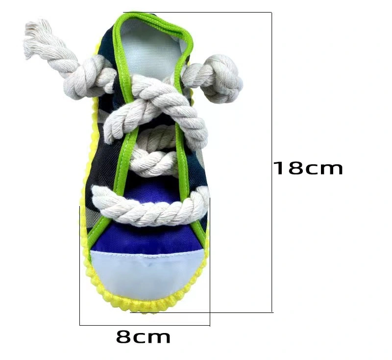 Hand-Woven Cotton Rope Slippers for Dogs Interactive Bite Resistant Toy Puppy Squeaky