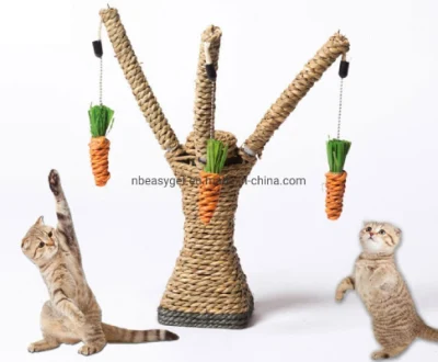 Albero di arrampicata a forma di carota interattivo in PET, Grass Scratcher Grass Scratcher tessuti a mano Cats Criceto di coniglio giocattolo Esta16601