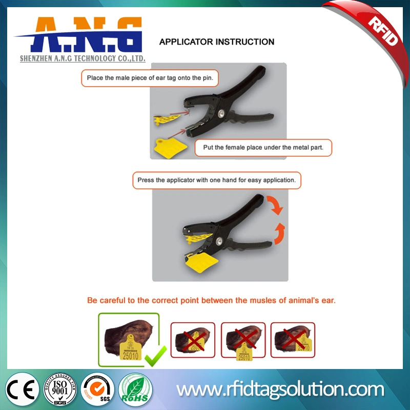 Long Range UHF RFID Animal Ear Tag for Animal Tracking