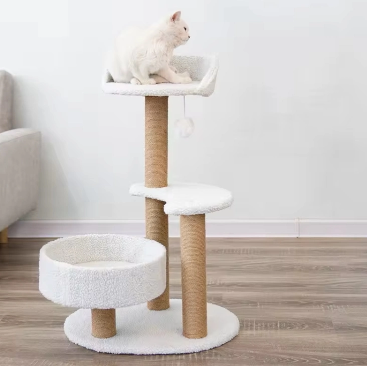 Top Selling Wood Cat Tree Sustainable Cat Scratcher and Tower Direct From Factory Cat Condo for Feline Friends