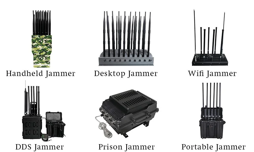 Outdoor Waterproof Drone Jammer with 1.5g 2.4G 5.8g 433MHz 900MHz 5bands Uav Signal Jammer Anti Drone System 500-1500m