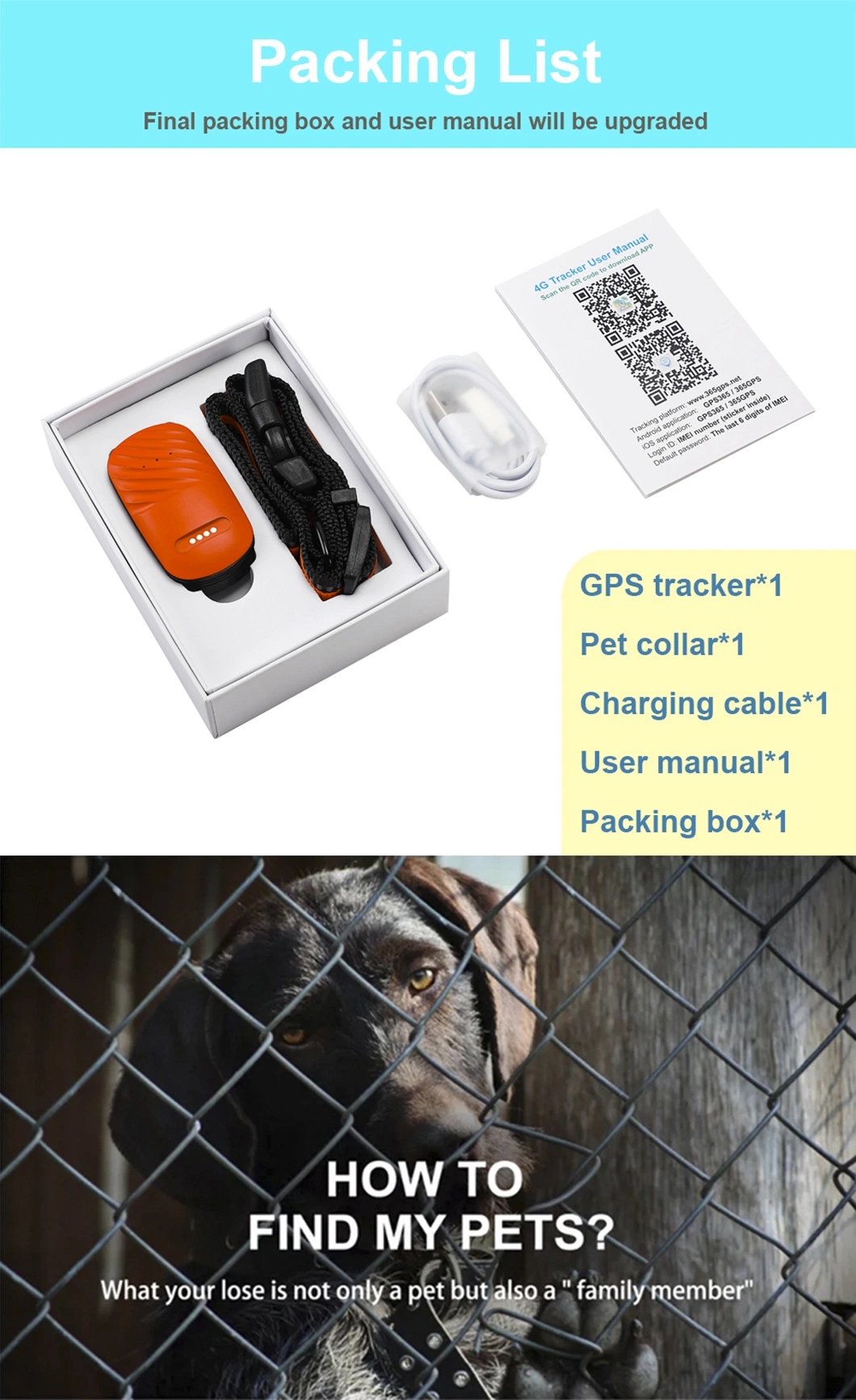 New design waterproof IP67 GPS 4G pet tracker for dog cat wild animals with free IOS Android mobile APP Y33