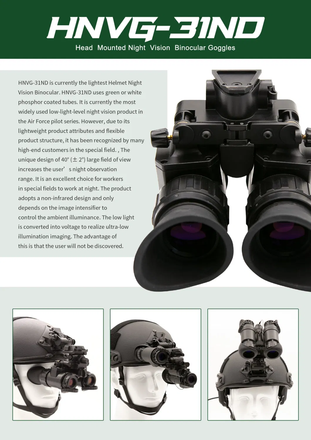 Pvs31 OEM Night Vision Binoculars Low Light 3rd Gen Dual-Tube Night Vision Goggles Night Vision Device Devices