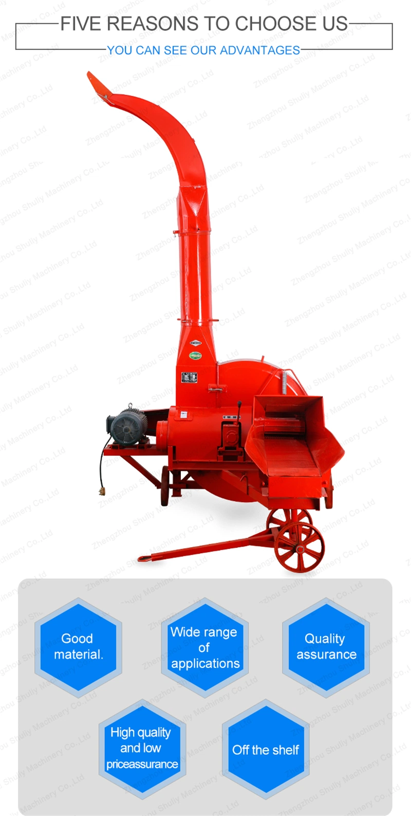 Professional Farm Grass Feed Electric Machine Chaff Cutter