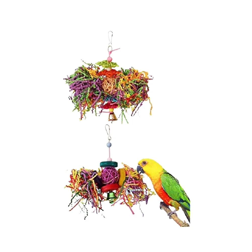 3 PCS Hanging Shred Toy Bird Cage Swing Bird Chewing Toy Lovebird Parrot Perch Wbb16533