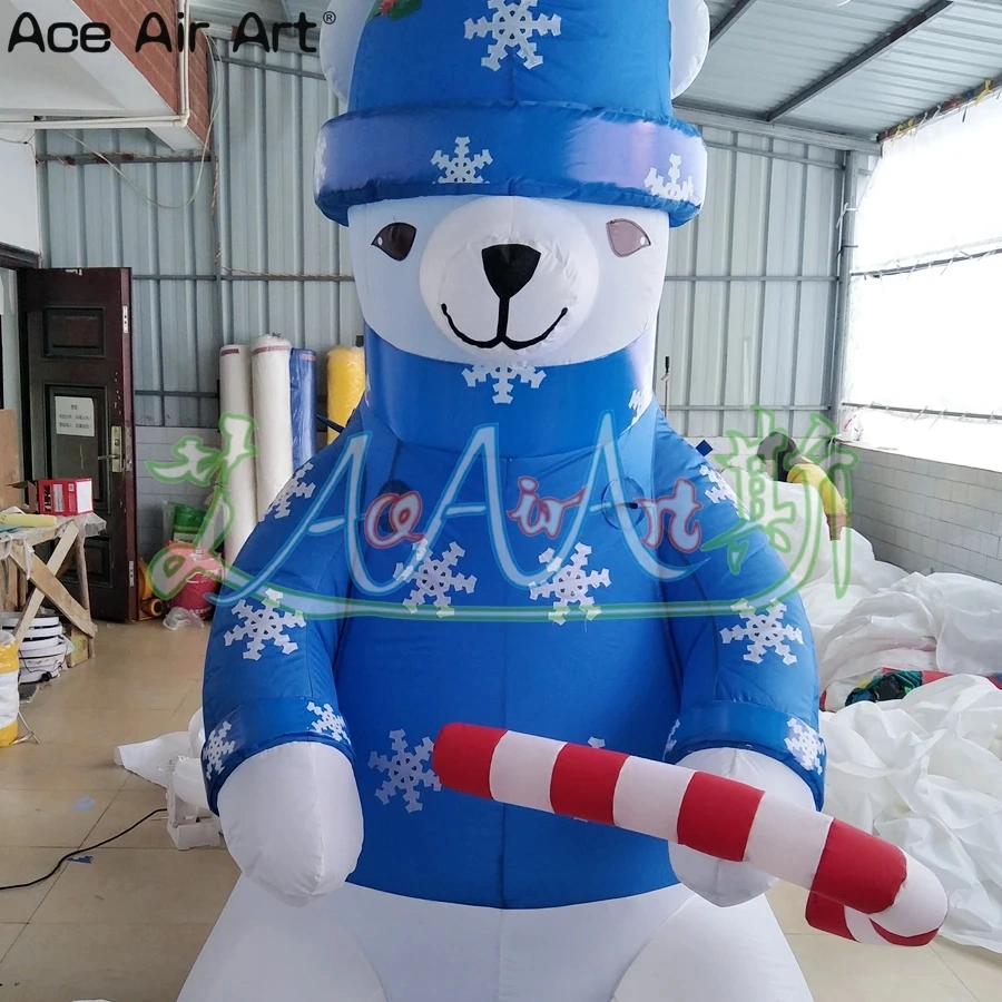 3mh or Custom Inflatable Sitting Polar Bear for Christmas Festival Decoration