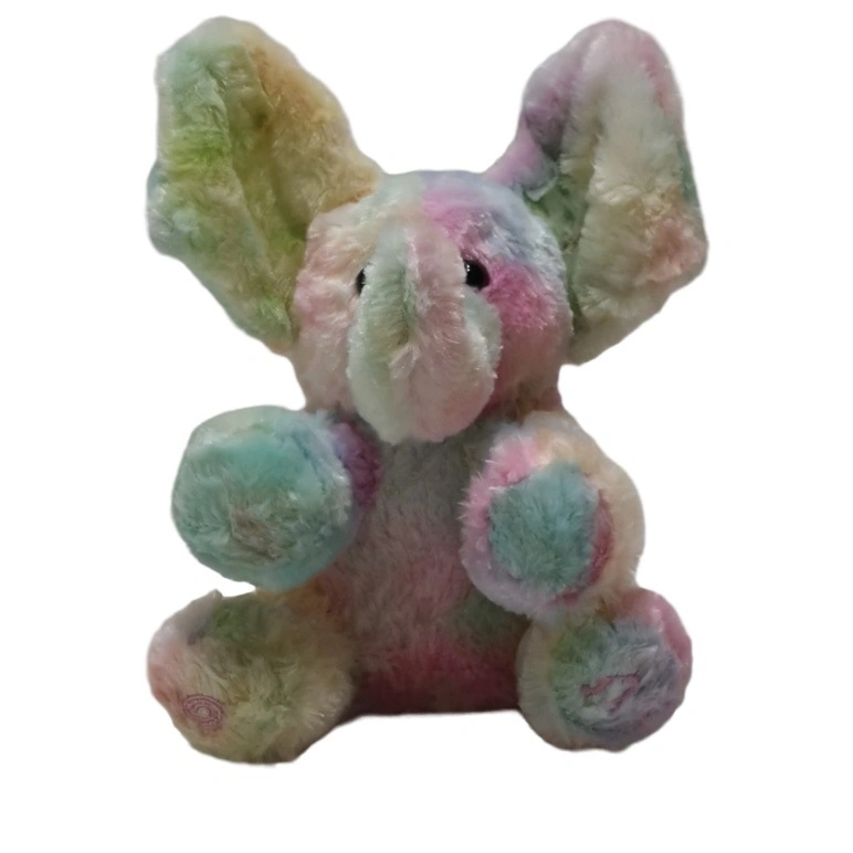 Plush Toys Elephant Tie-Dye Peek a Boo Elephant W/ Music &amp; Movement with BSCI Audit