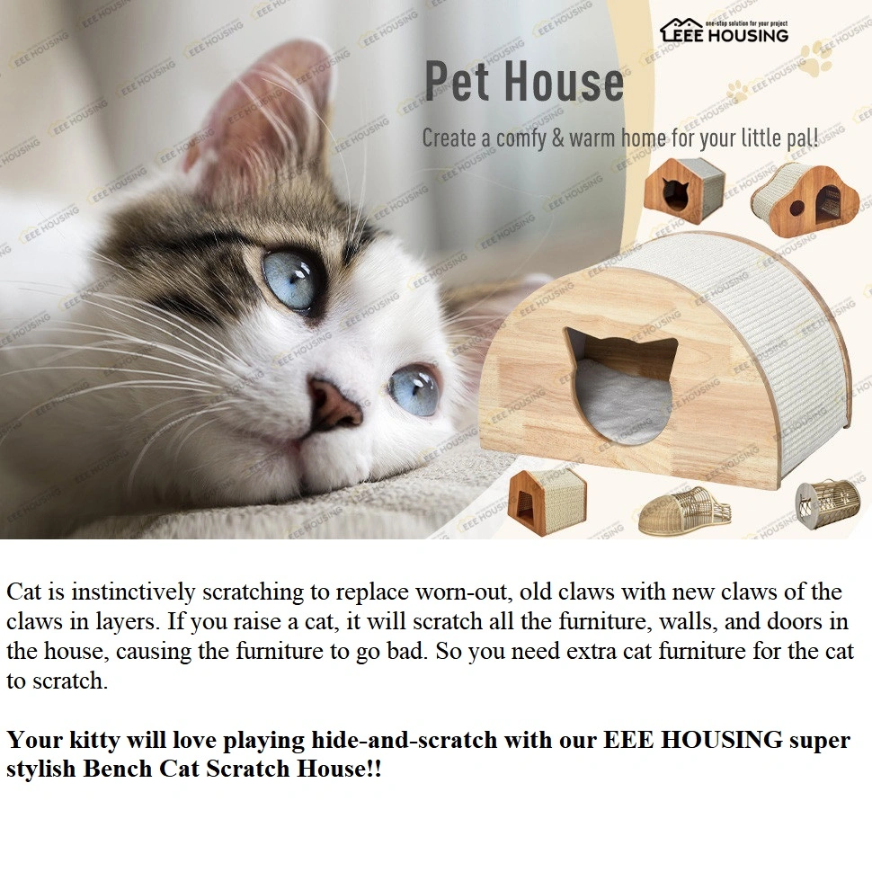 China Factory Supply Wooden Indoor Pet Shelter Accessories Cattery Cat House Cottage for Cat Home