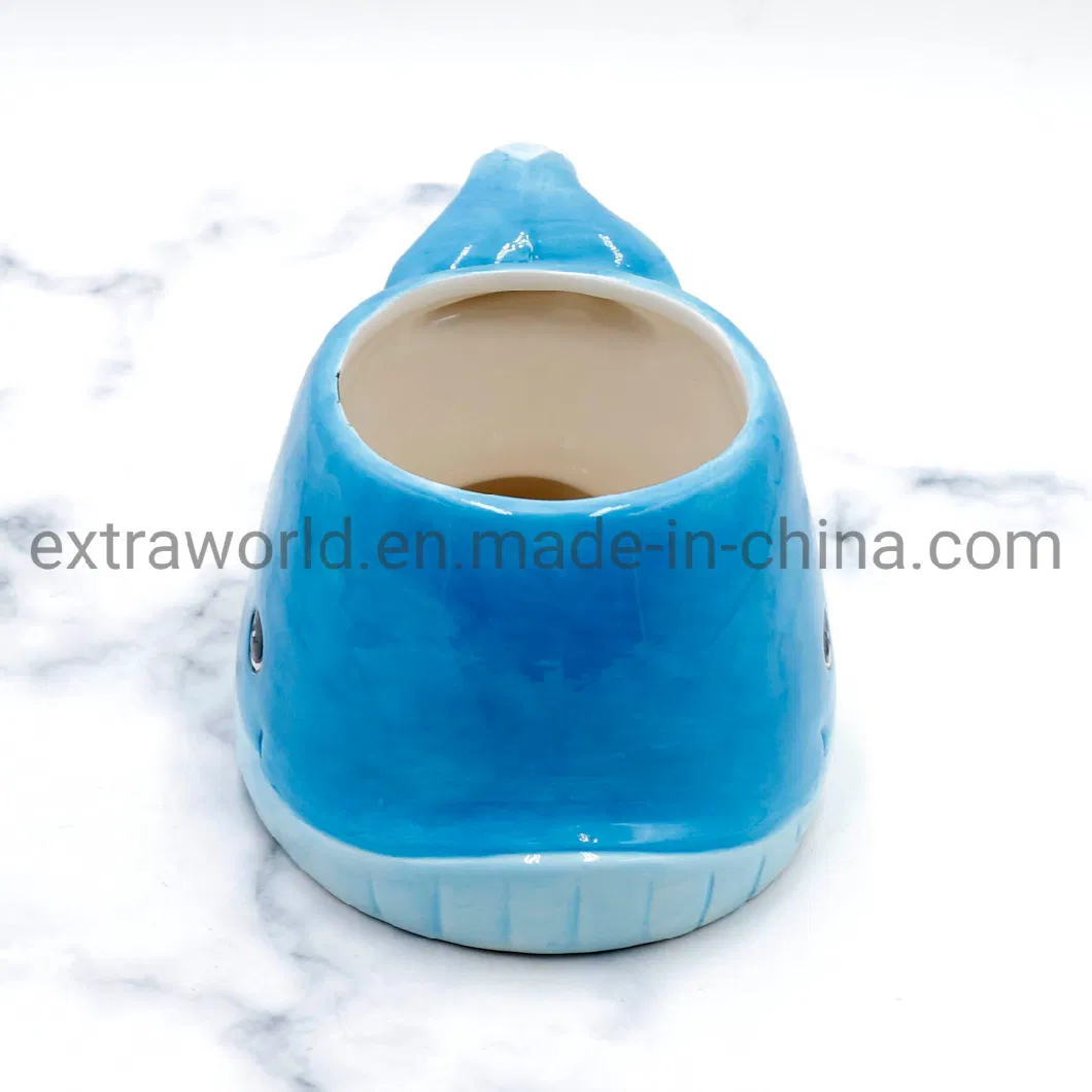 New Ocean Collection Ceramic Blue Whale Mugs Tail Handle Pot Gift