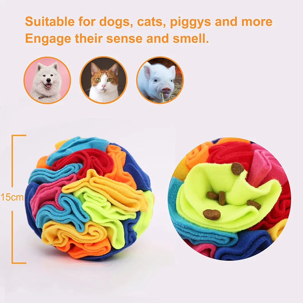 in Stock Softly Multi Colors 15cm 20cm Upgrade Fleece Ball Dog Sniff Toy