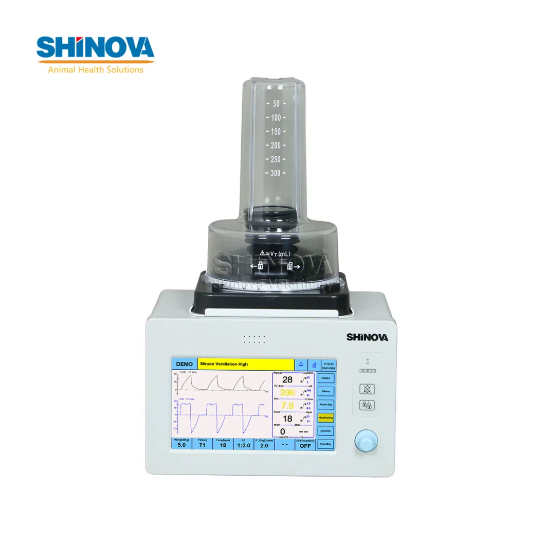 Intelligent Turbo-Driven Veterinary Anesthesia Ventilator with High Light LED Display HD TFT Touch Screen