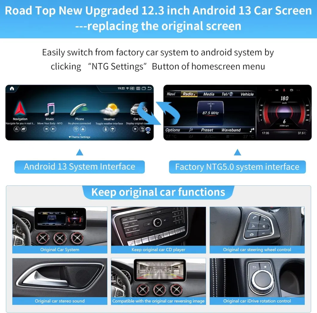 Carplay GPS Car for Mercedes Benz Glc W205 C260 C300 C63 V260 V Class