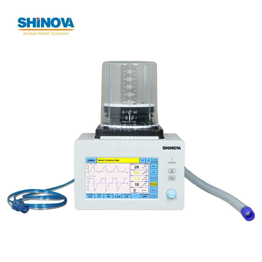 Intelligent Turbo-Driven Veterinary Anesthesia Ventilator with High Light LED Display HD TFT Touch Screen