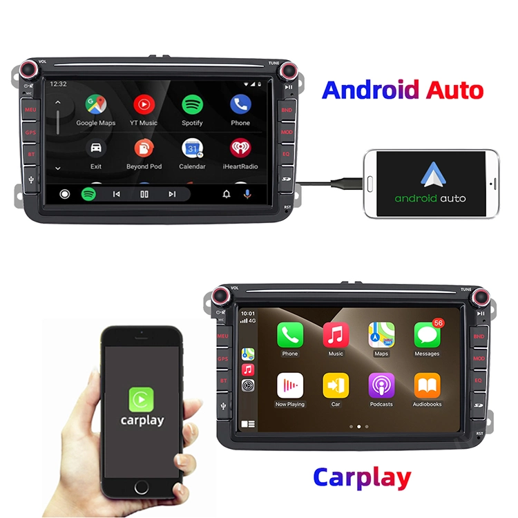 8inch Double DIN Android102+32GB Car Radio WiFi Bt GPS Carplay FM Am for VW Autoradio Car Player Navigation &amp; GPS