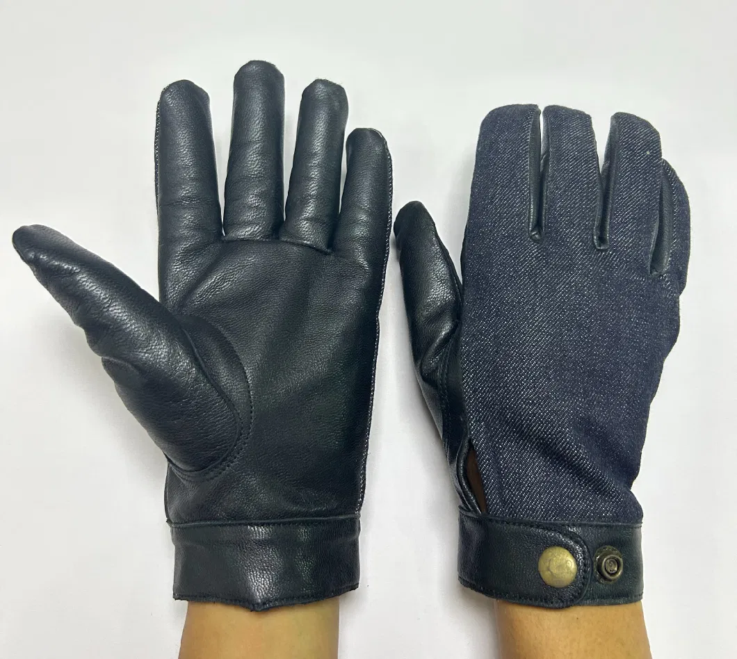 Genuine Sheepskin Leather Gloves for Men, Touchscreen Driving Motorcycle Gloves