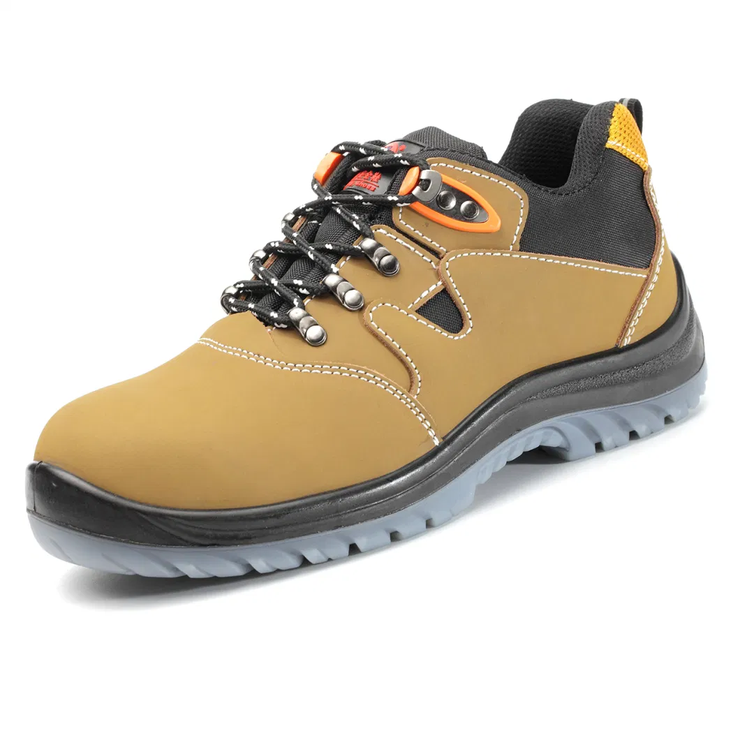 Fashionable Suede Cow Leather Cement Safety Work Shoe for Men