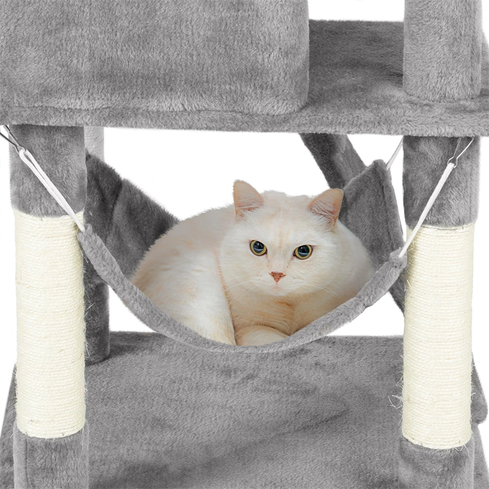 51in Cat Tree Tower Kitten Condo Scratching Post with Hammock Tunnel