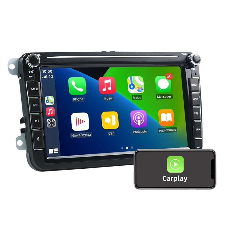 8inch Double DIN Android102+32GB Car Radio WiFi Bt GPS Carplay FM Am for VW Autoradio Car Player Navigation &amp; GPS