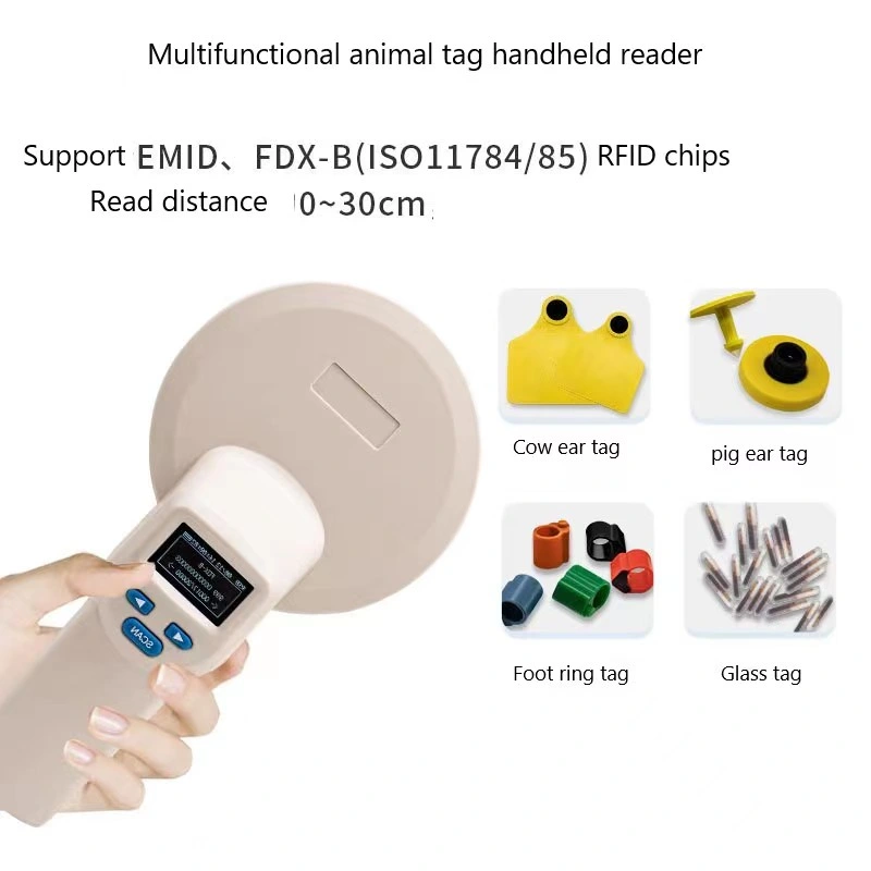 ISO11784/5 134.2kHz Fdx-B Long Stick RFID Livestock Animal Ear Tag Scanner Reader