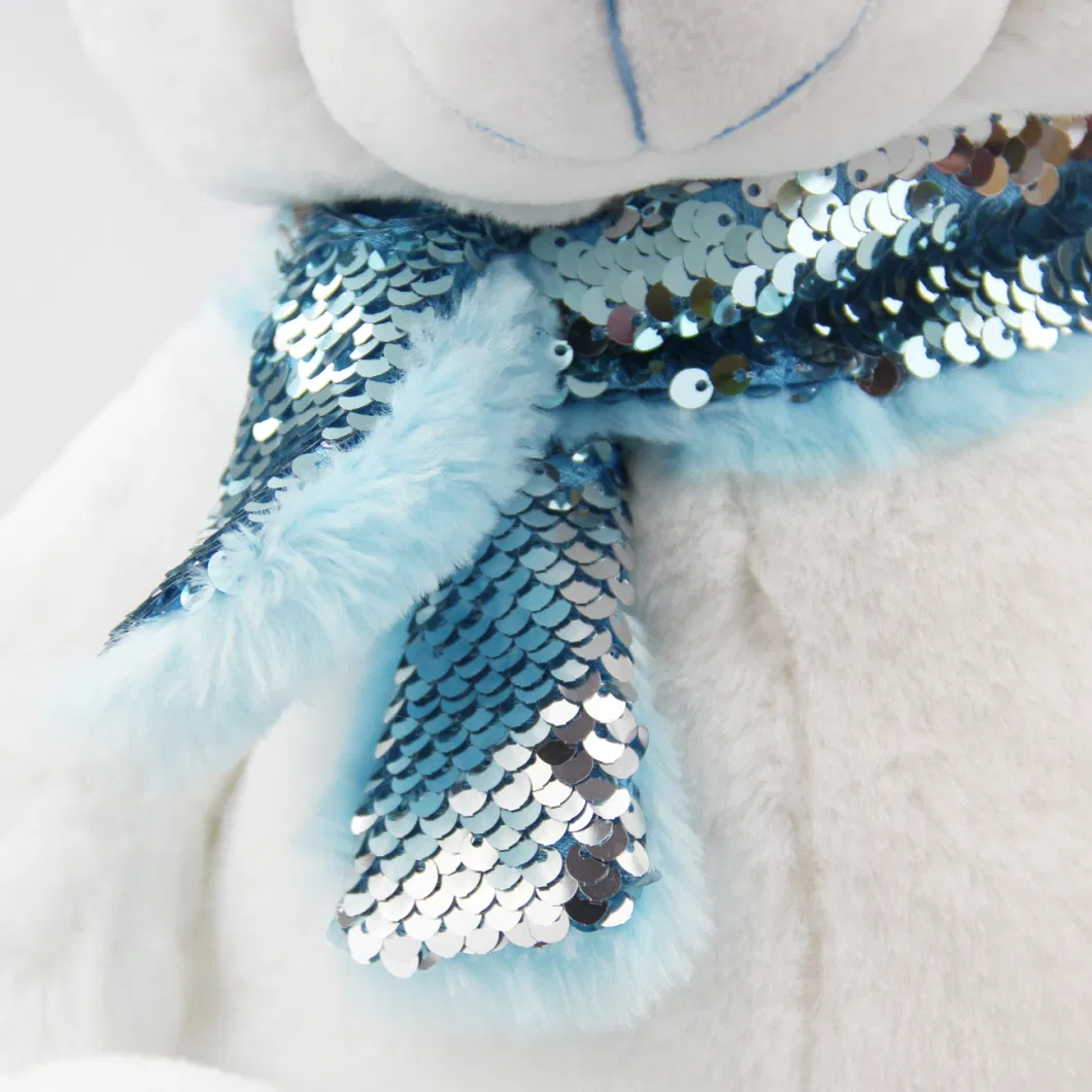 Cute Plush Polar Bear with Scarf Gifts for Girlfriend and Kids