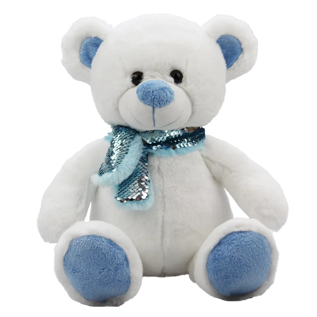 Cute Plush Polar Bear with Scarf Gifts for Girlfriend and Kids