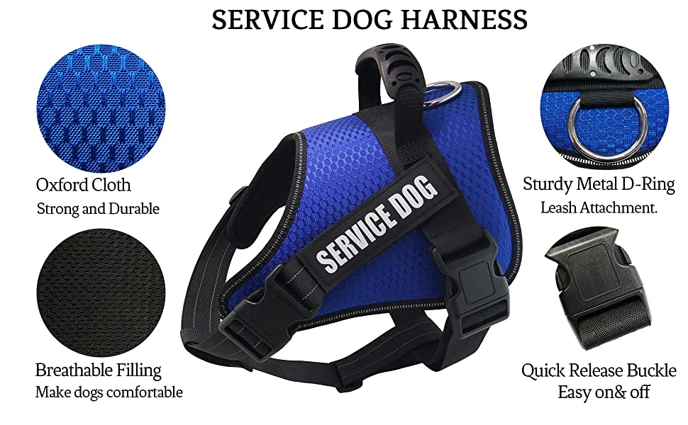 No Pull Dog Harness Adjustable Service Dog Vest Plusreflective Easy for Walking Training