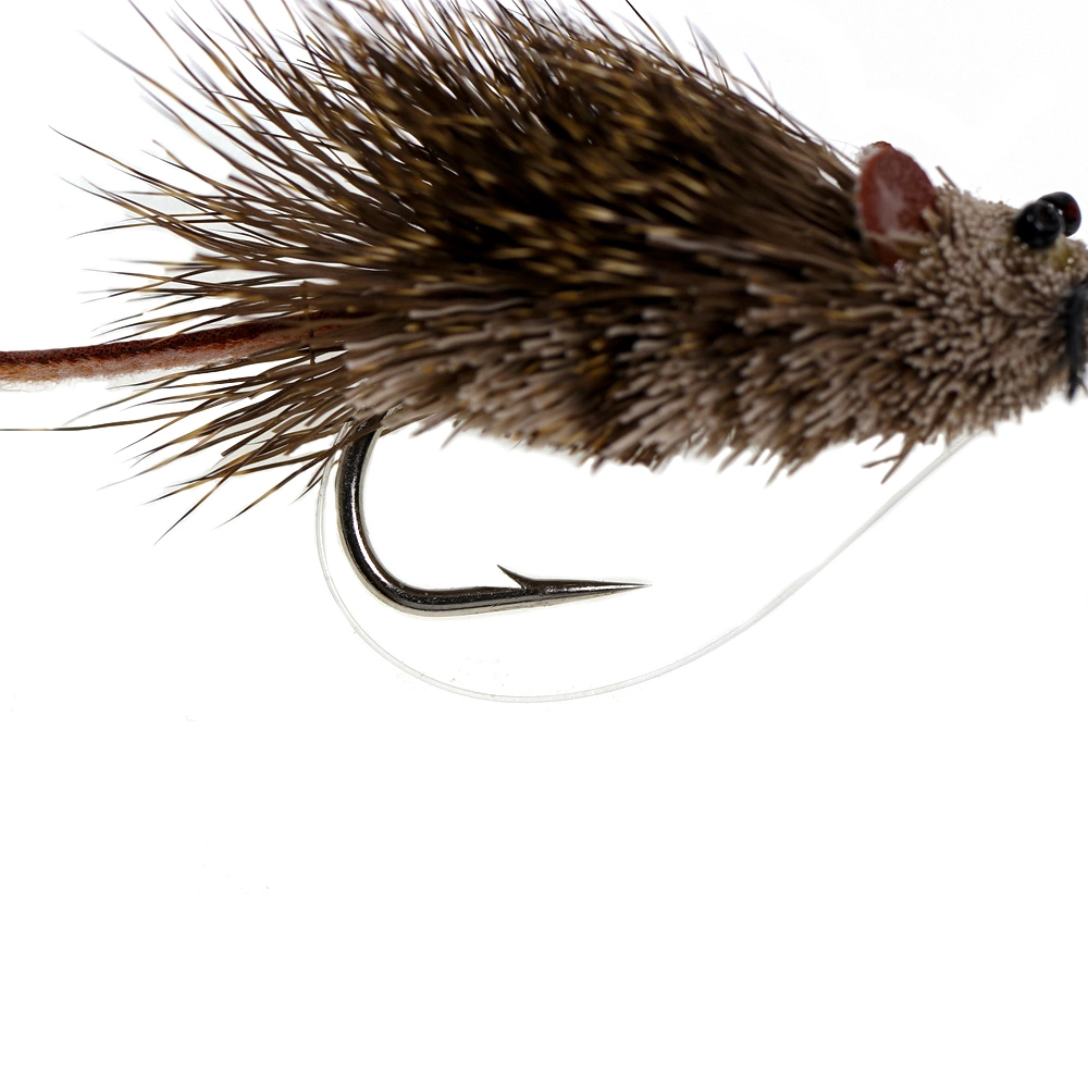 Realistic Deer Hair Mouse Fly Bass Bug Fly Topwater Mouse Rat Fly Pattern for Rainbow Trout Pike Fishing Lures Bait