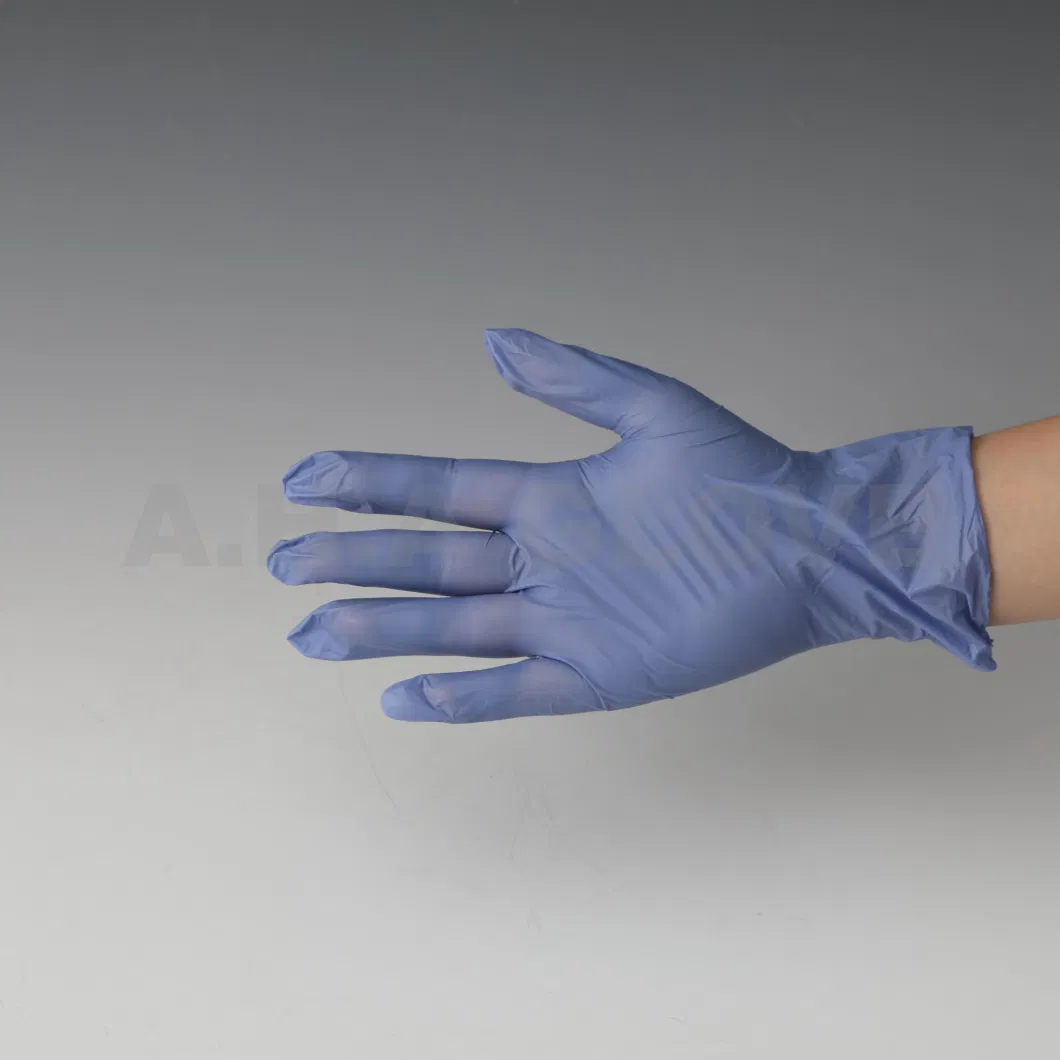 Disposable Blue Hand Protective Powder Free Vinyl Nitrile Gloves Blend Synthetic Glove