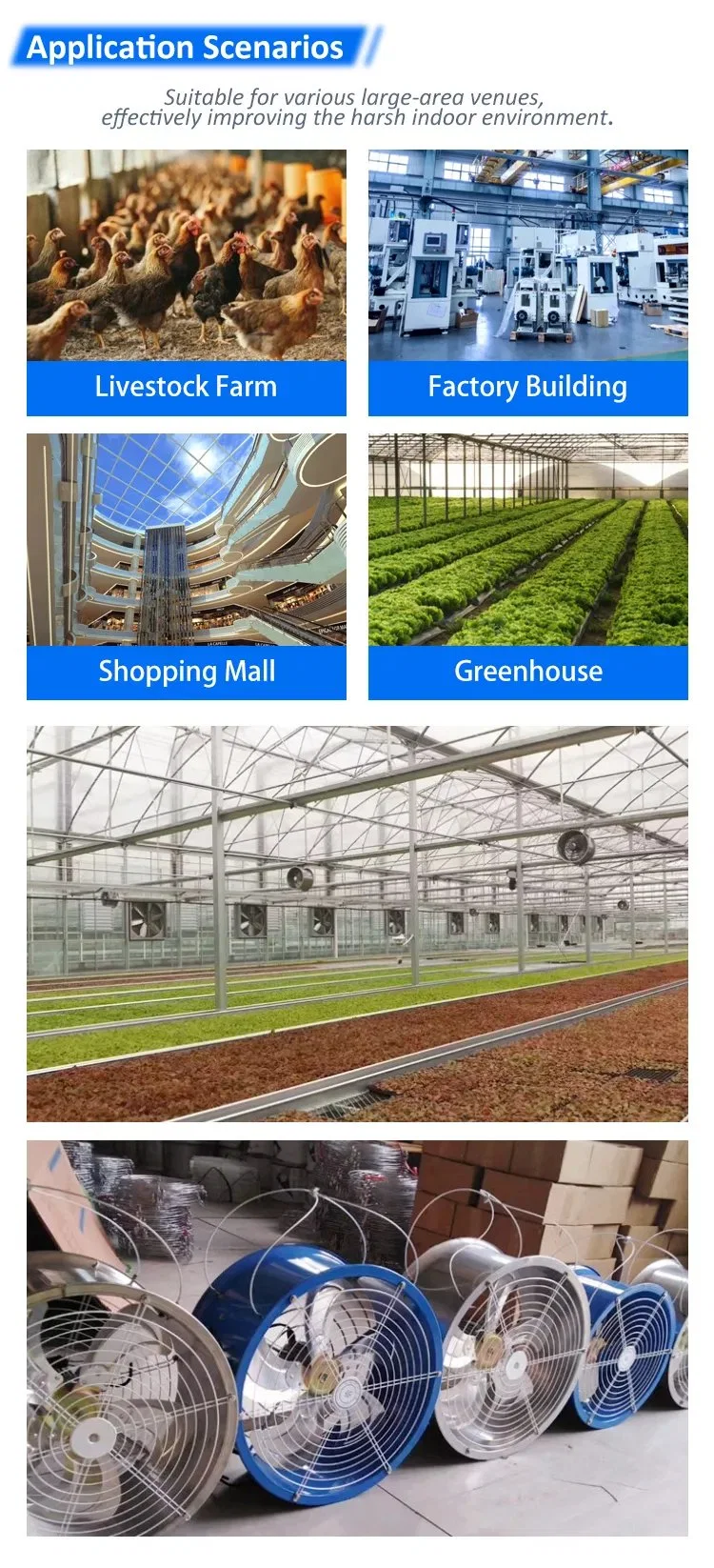 Circulation Ventilation Fan/Air Cooler/Animal Husbandry Equipment for Greenhouse