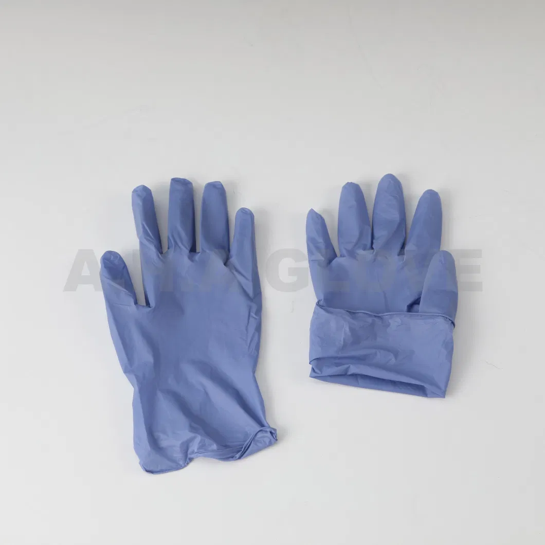 Disposable Blue Hand Protective Powder Free Vinyl Nitrile Gloves Blend Synthetic Glove