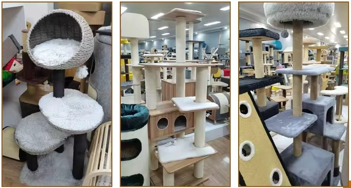 China Factory Wholesale Cat Tree Cat Scratcher Tree with Mouse Toy