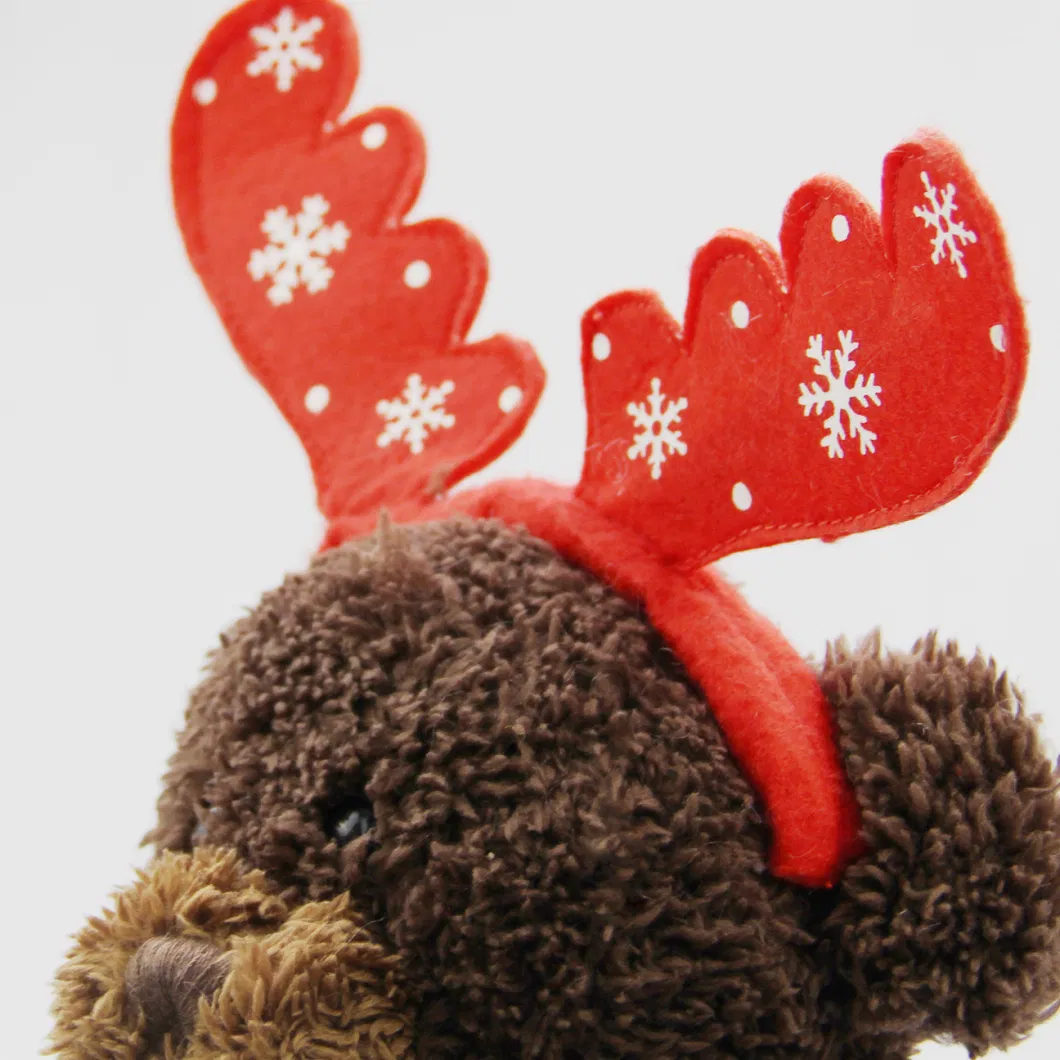 Soft Plush Teddy Bear with Elk Antlers Decoration Presents for Girlfriend