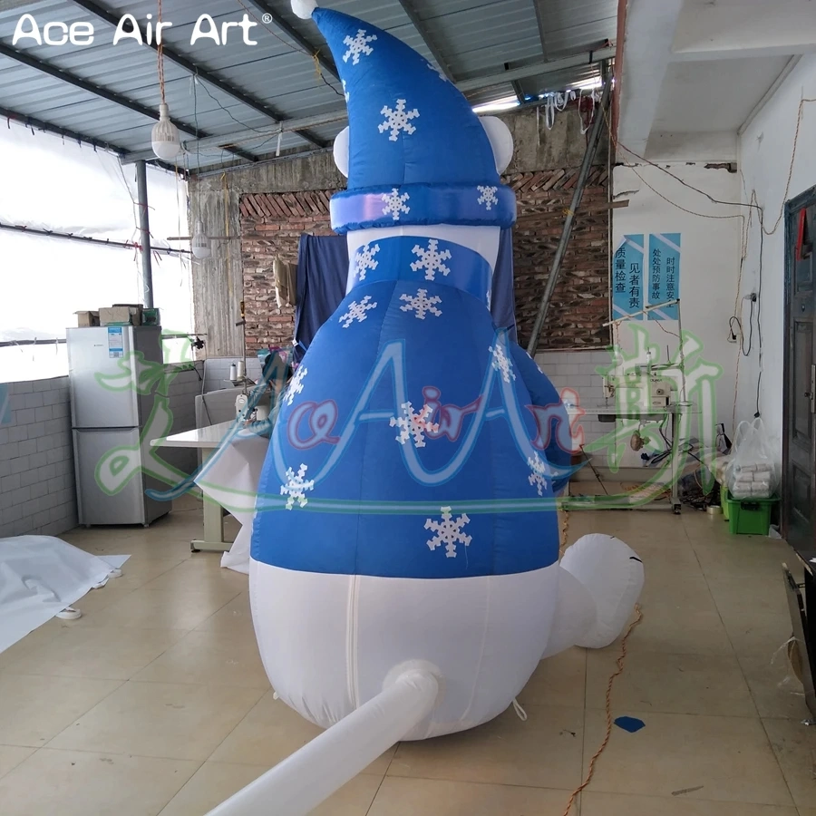 3mh or Custom Inflatable Sitting Polar Bear for Christmas Festival Decoration